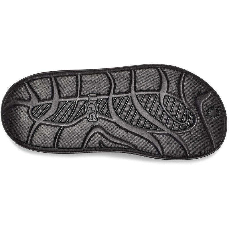 Bottom (outer sole) view of the Men's Sport Yeah sandal by UGG in Black