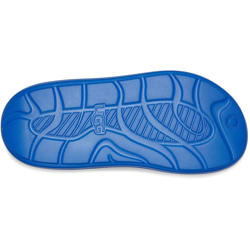 Bottom (outer sole) view of the Men's Sport Yeah sandal by UGG in the color Dive