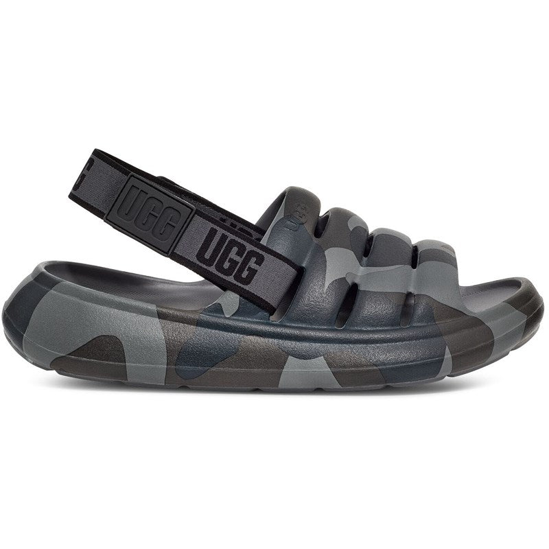Lateral view of the Men's Sport Yeah sandal by UGG in the color CamoPop Black
