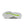 Neon green, orange, and white running shoe on a white background