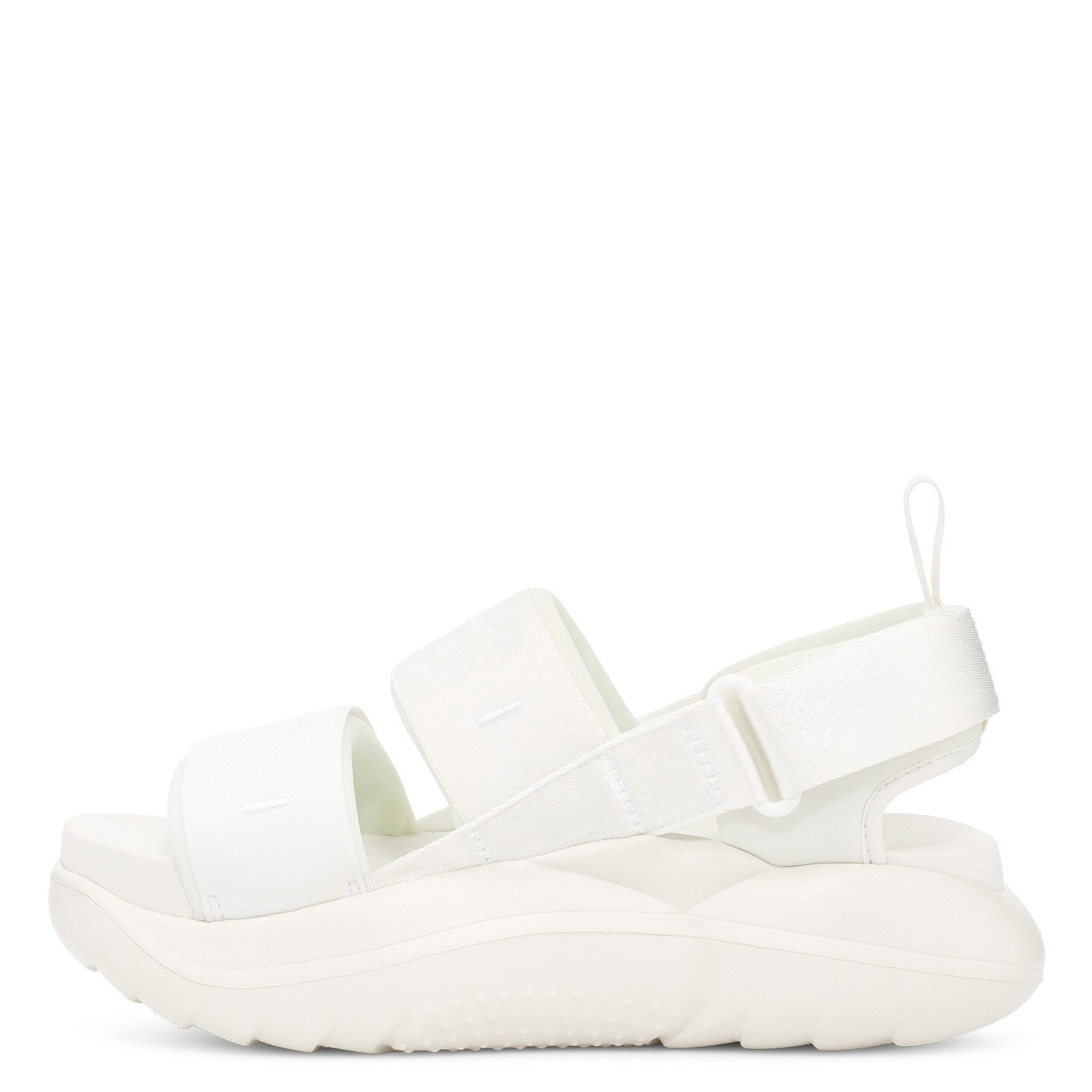 Medial view of the Women's LA Cloud Sport sandal by UGG in the color white