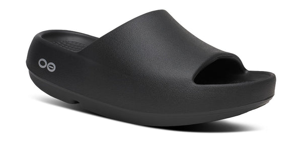Chunky black slide on a white background