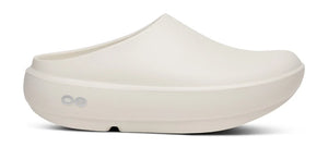 Off-white rubber clog on a white background