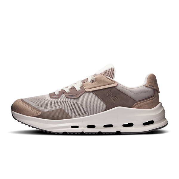 Beige and brown sneaker on a white background