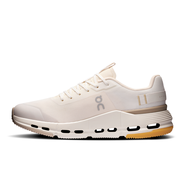 White running shoe with visible brand logo on a white background