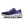 Purple and blue running shoe with white sole on a white background