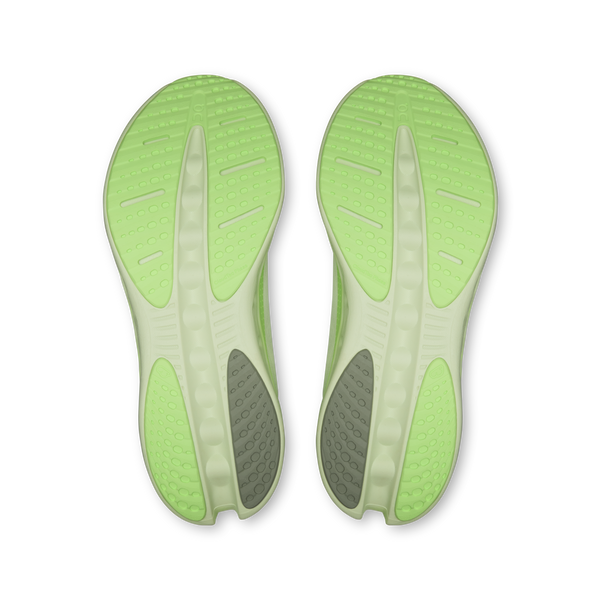 Lime green ombre running shoe on a white background