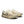Beige and white sneaker with brand logo on a transparent background