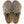 The upper of this shoe is taupe and has brass buckles. 