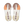 Top-down view of a pair of athletic shoes showing the textured outsoles. The soles feature a color-blocked design with white, beige, brown, and orange sections.