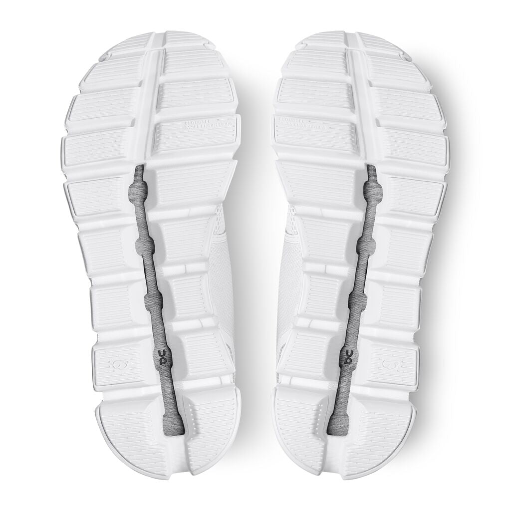 The outsole of this shoe from On is all white just like the upper