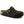 Deep brown suede clog on a white background