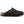 Deep brown suede clog on a white background