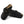 Black suede clog on a a white background