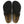 Black suede clog on a a white background