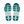 A pair of athletic shoe soles shown from above, featuring a dual-tone design with teal green textured rubber blocks and a white textured midsole.