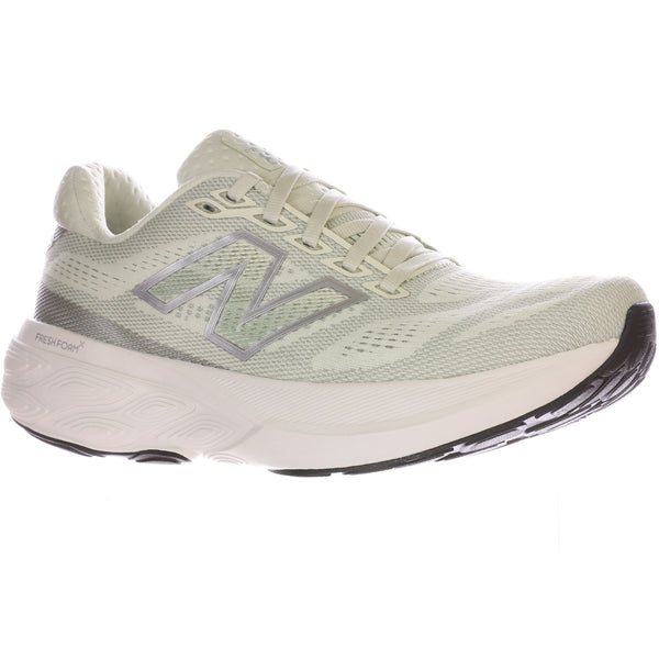 Light green running shoe with New Balance logo on a white background.