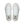 White sneakers with brand logos on a white background