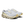 White running shoes with yellow accents on a white background