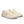Pair of cream-colored sneakers with a brand logo on a white background