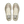 Pair of beige athletic shoes on a white background