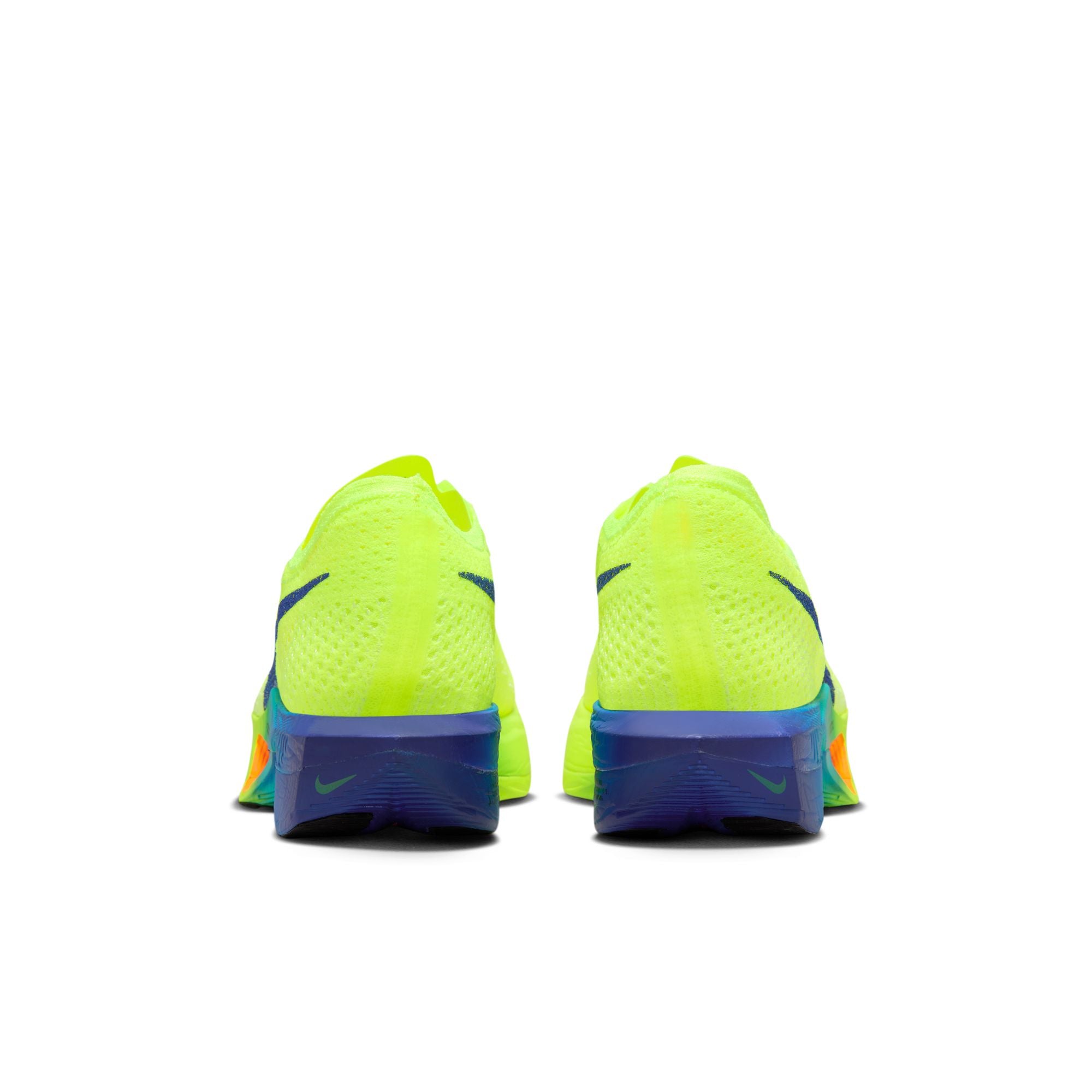 The upper of these Vapofly's are Volt and the heel area of the midsole is blue