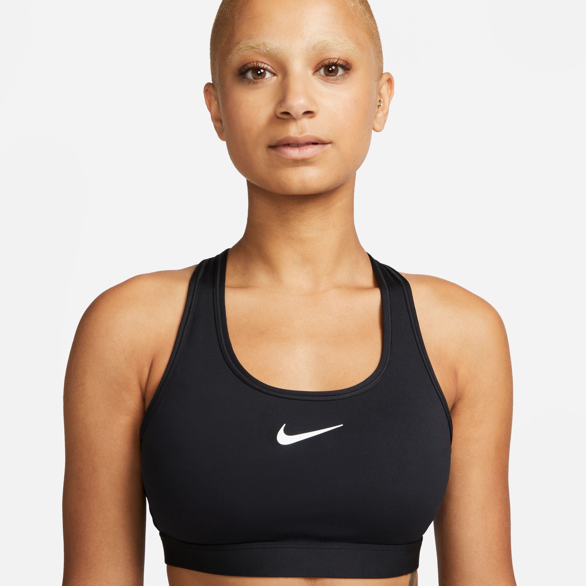 front view of womens swoosh padded bra