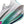 Close-up of a white and teal athletic 