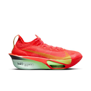 These Nike running shoes are a very bright orange.