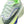 Nike Zoom Fly running shoe with green, white, and blue design on a white background