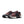 Black and red sneakers with a white sole on a white background