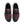 Pair of maroon and black athletic shoes with white soles on a white background