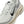 Close up of Nike Vomero 18 coconut colored white running shoe with black accents on a white background