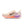 Beige running shoe with purple and orange accents on a white background