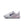 White running shoe with a blue swoosh logo on a white background