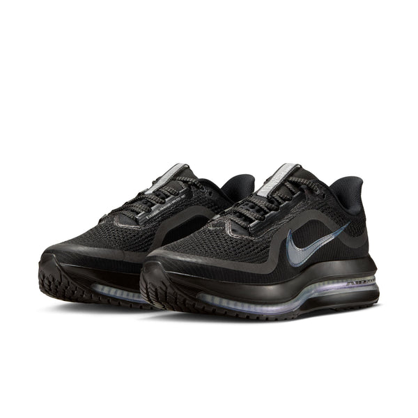 Black running and lifestyle shoes from Nike with Nike logo on a white background