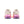 Pair of running shoes with a pink and orange sole on a white background