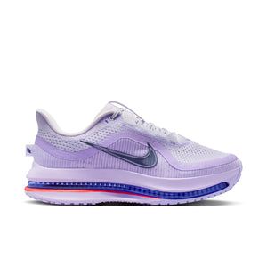 Purple running shoe with Nike logo on a white background