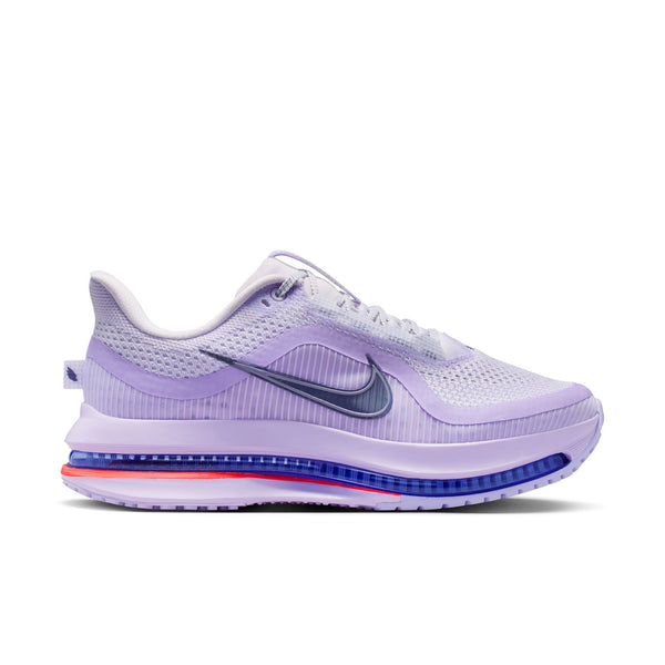 Purple running shoe with Nike logo on a white background