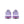 Pair of purple running shoes with white soles on a white background