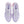 Pair of white and purple running shoes on a white background