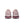 The heel area of a women's pink athletic shoes with a visible sole design on a white background.