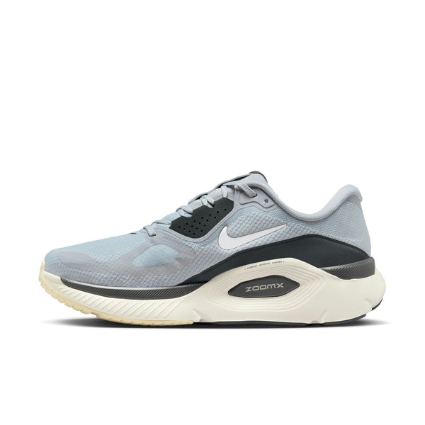 Gray running shoe with Nike logo on a white background