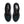 Black and white athletic shoes with visible brand logos on a white background