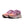 Pair of pink and orange running shoes on a white background