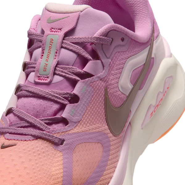 Pink and purple Nike running shoe with a visible brand logo on a white background