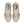 Pair of beige athletic shoes on a white background