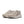 Pair of beige running shoes on a white background