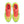 Neon green and pink running shoes with Nike logo on a white background.