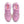 Pair of pink running shoes with visible brand logo on a white background